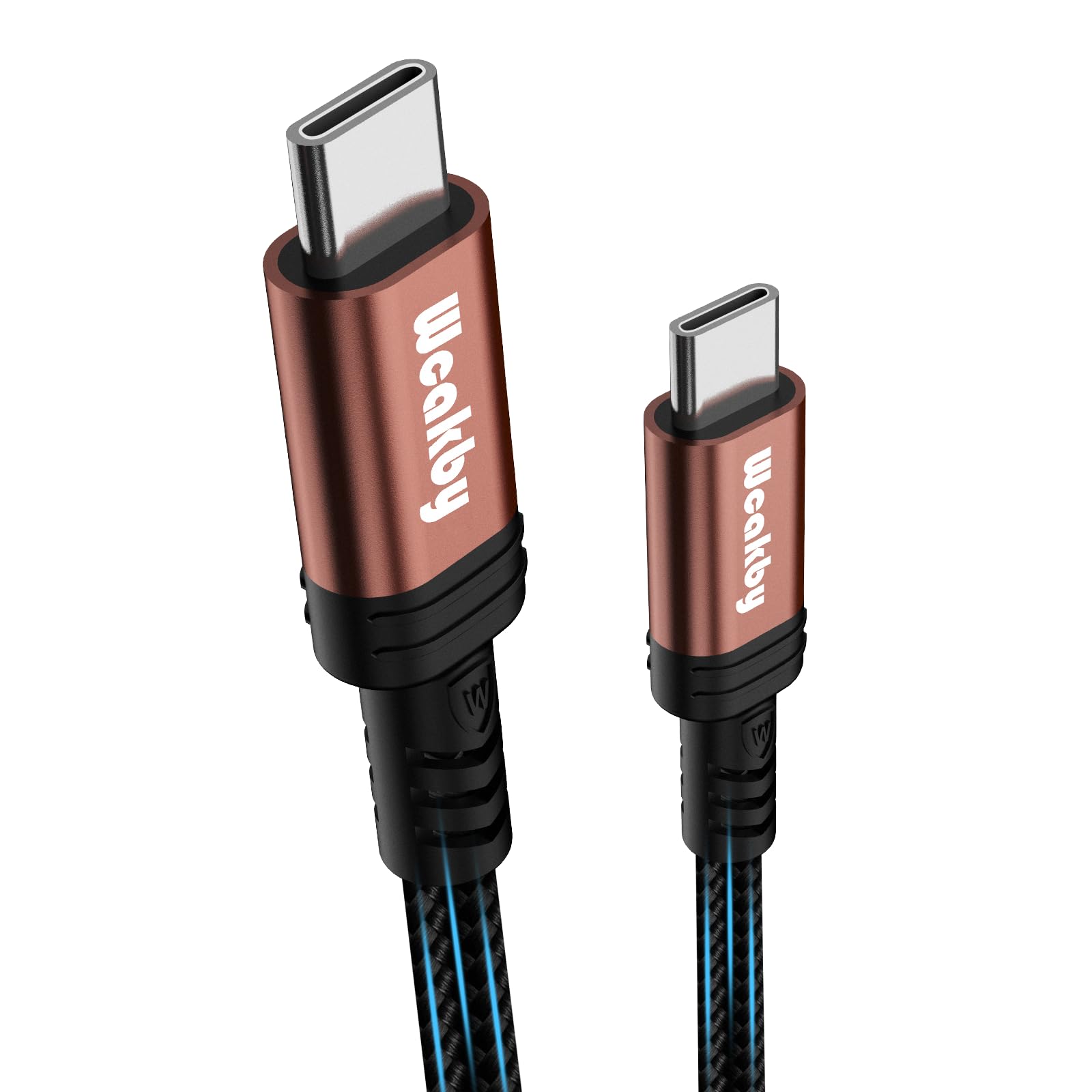 60 W USB-C Schnellladekabel [50 cm 2er-Pack] | Kurzes PD Typ-C auf Typ-C geflochtenes Kabel für iPhone 16/15 Pro Max, iPad Pro, Samsung S23/S22 Ultra, Steam Deck, HP EliteBook usw.