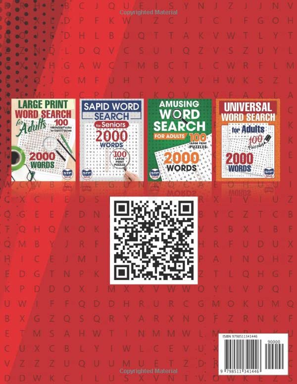 Miniatura 2 de Large Print 8 000 Words Word Search Puzzle Book for Adults Over 400+ Puzzles. Big Large Set 4 in 1.
