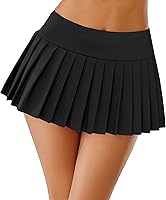Avidlove Y2K Pleated Mini Skirt for Women - Sexy Cheerleader Cosplay Short Skirt, Stretchy High Waist Casual Wear