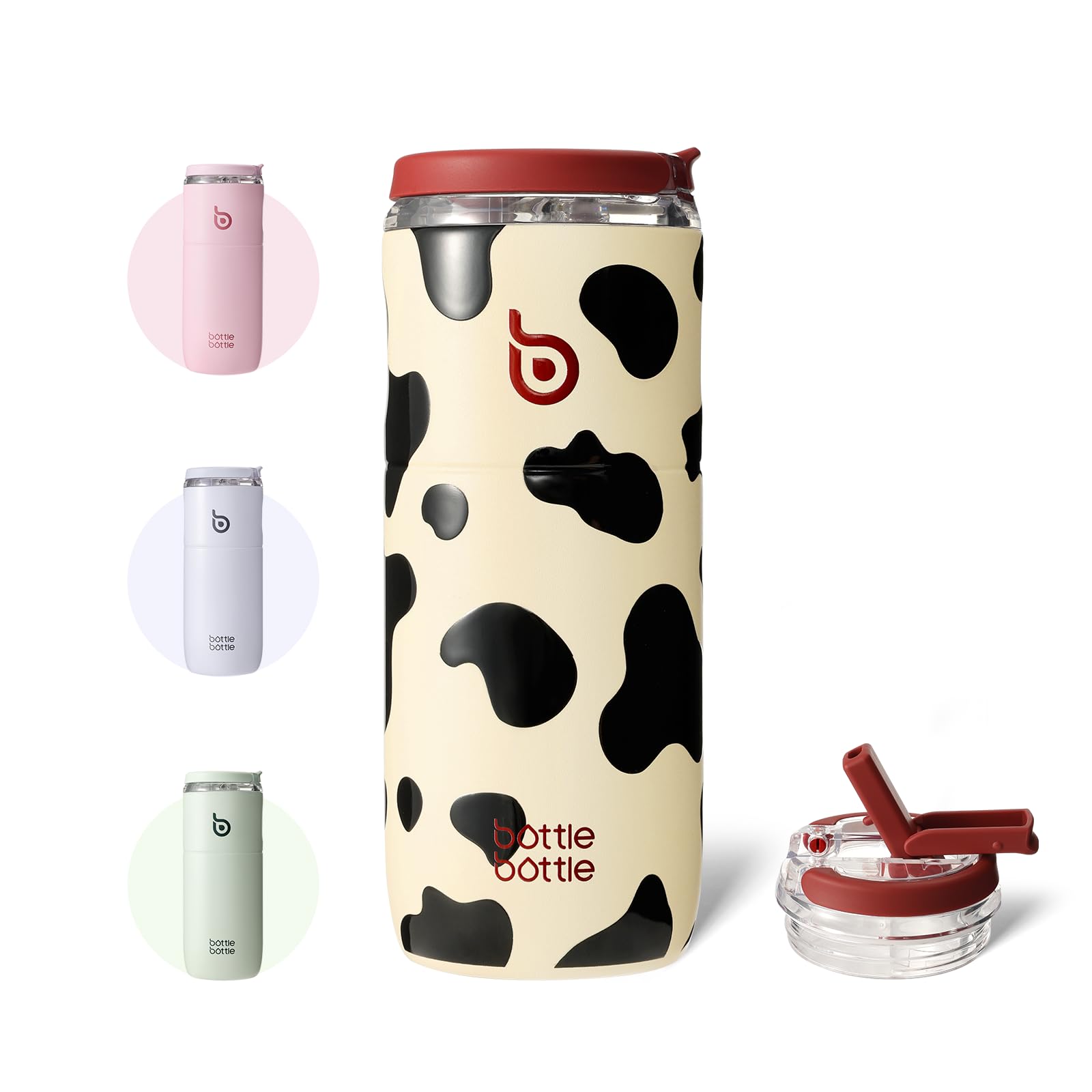 BOTTLE BOTTLE Stainless Steel Water Bottle with Transparent Lid