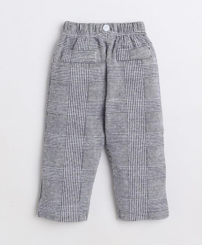 Image of BUMZEE Boy's Cotton Striped Full Sleeves Shirt Pant Set With Suspender & Cap (Peb8584)