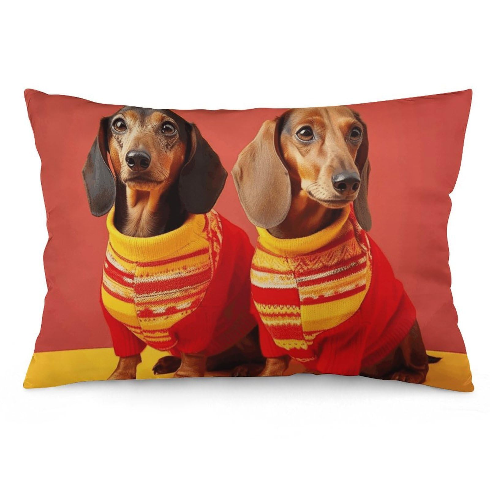 NTVOWPZO 2 Pack Decoration Throw Pillow Covers 12 "x20 Pillowcases Covers Cute Dachshund Pillowcases Modern Farmhouse Home Decor Sofa Cushions Covers for Couch Bed Living Room