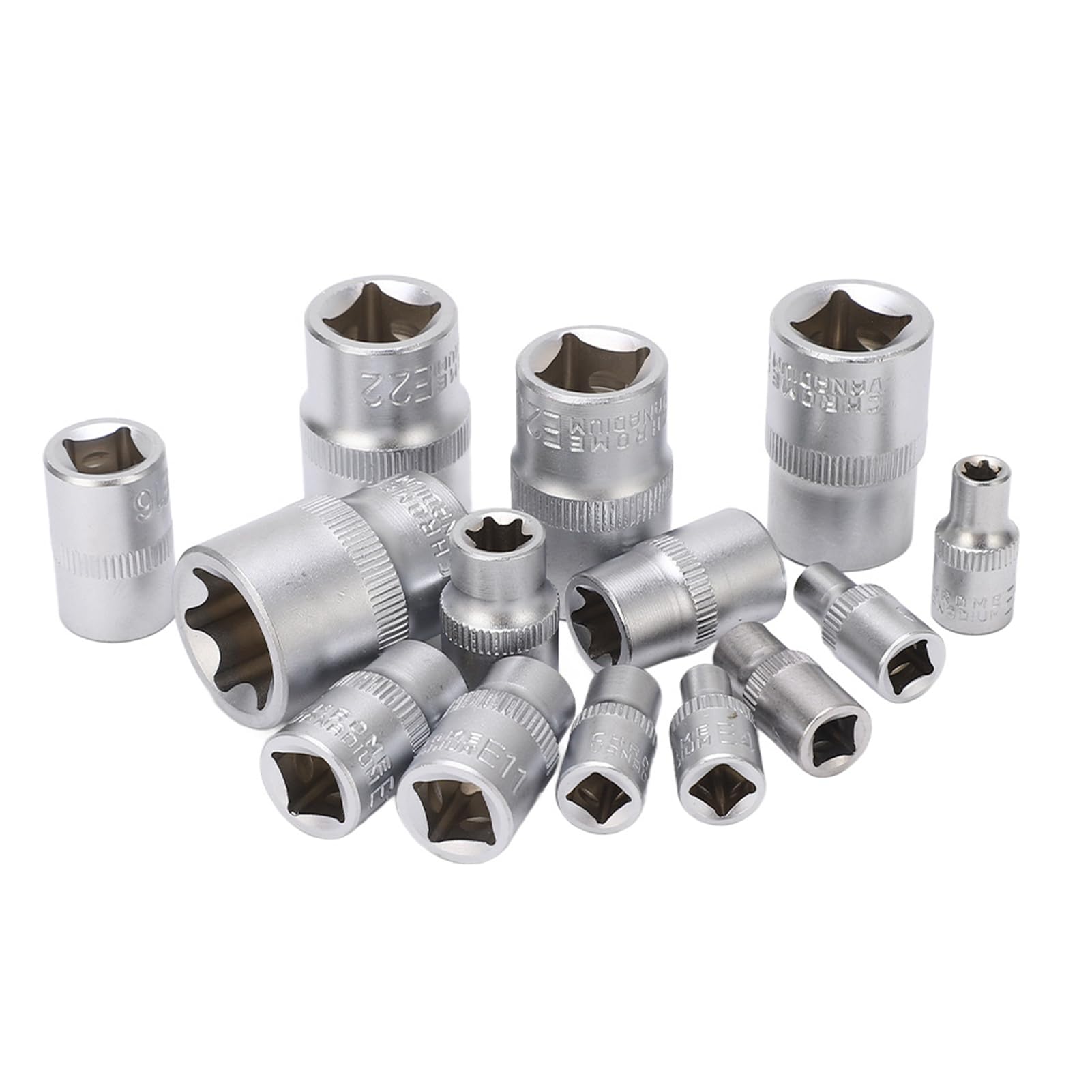 Star Bit Socket, 14pcs Torx Star Bit Socket Set Steel 6 Point