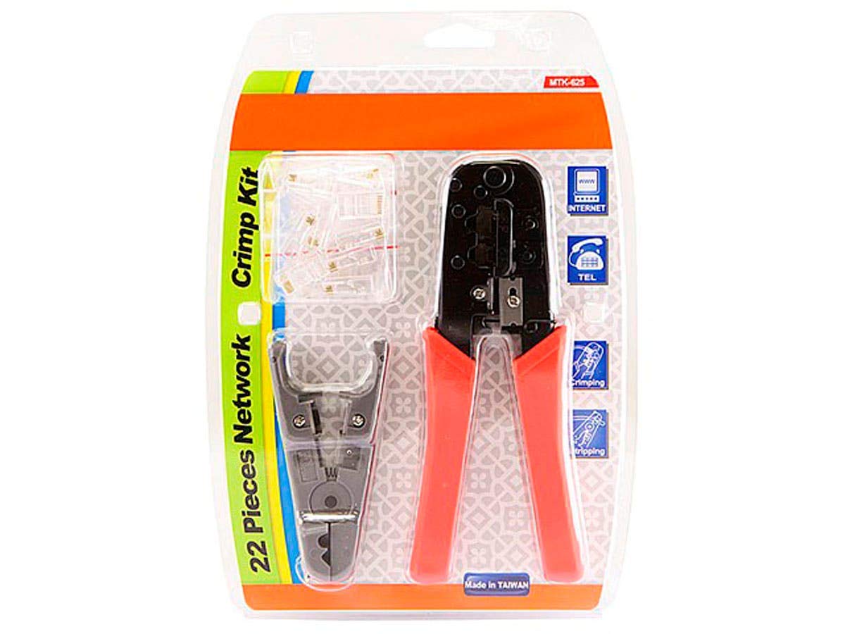 Monoprice RJ-45/RJ11 e spelafili crimpatrice kit con spine modulari (108140)