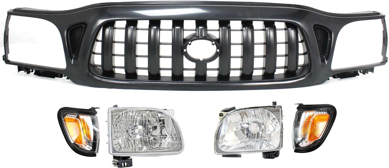 Garage-Pro Grille Assembly Kit Comptible with Toyota Tacoma 2001-2004, Paintable, Plastic, w/o S-Runner Model