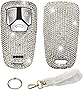 Ornater Key Fob Cover Compatible with Audi Bling Crystal Rhinestone Diamond Key Shell Case (A, Silver)