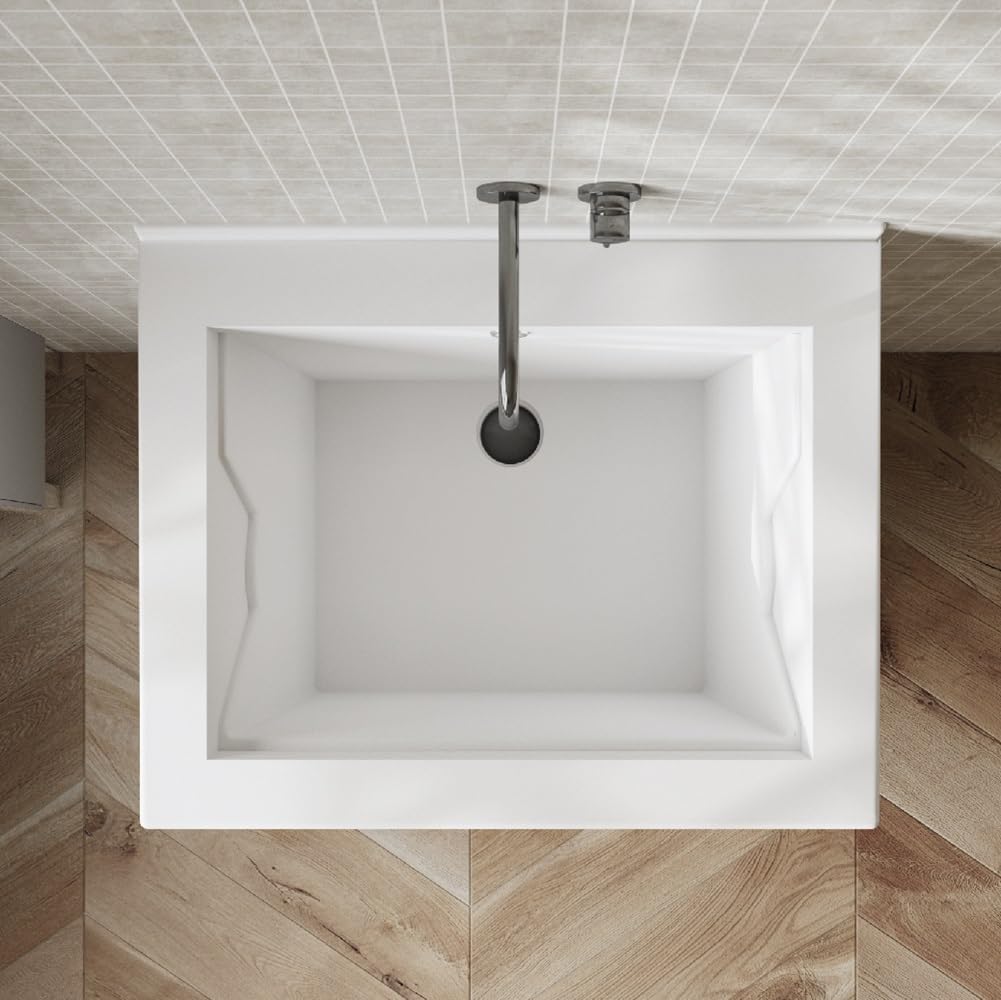 MarinelliGroup MOBILE lavatoio in ALLUMINIO con vasca in CERAMICA 63 X 51 X 86 con foro troppo pieno ALMA