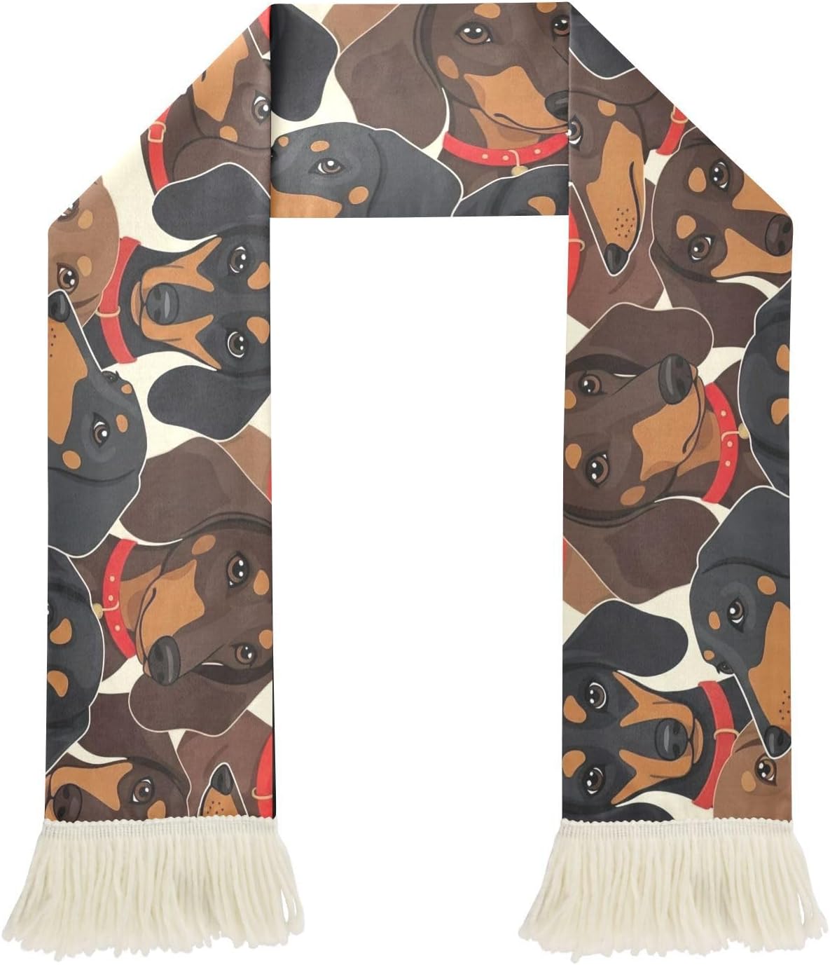 CHIFIGNO Dachshund Dog Brown Sports Fan Scarf Sweat Towel, 100% Polyester Quick Dry Rally Towel for Soccer Fans, Cheering Banner Scarf