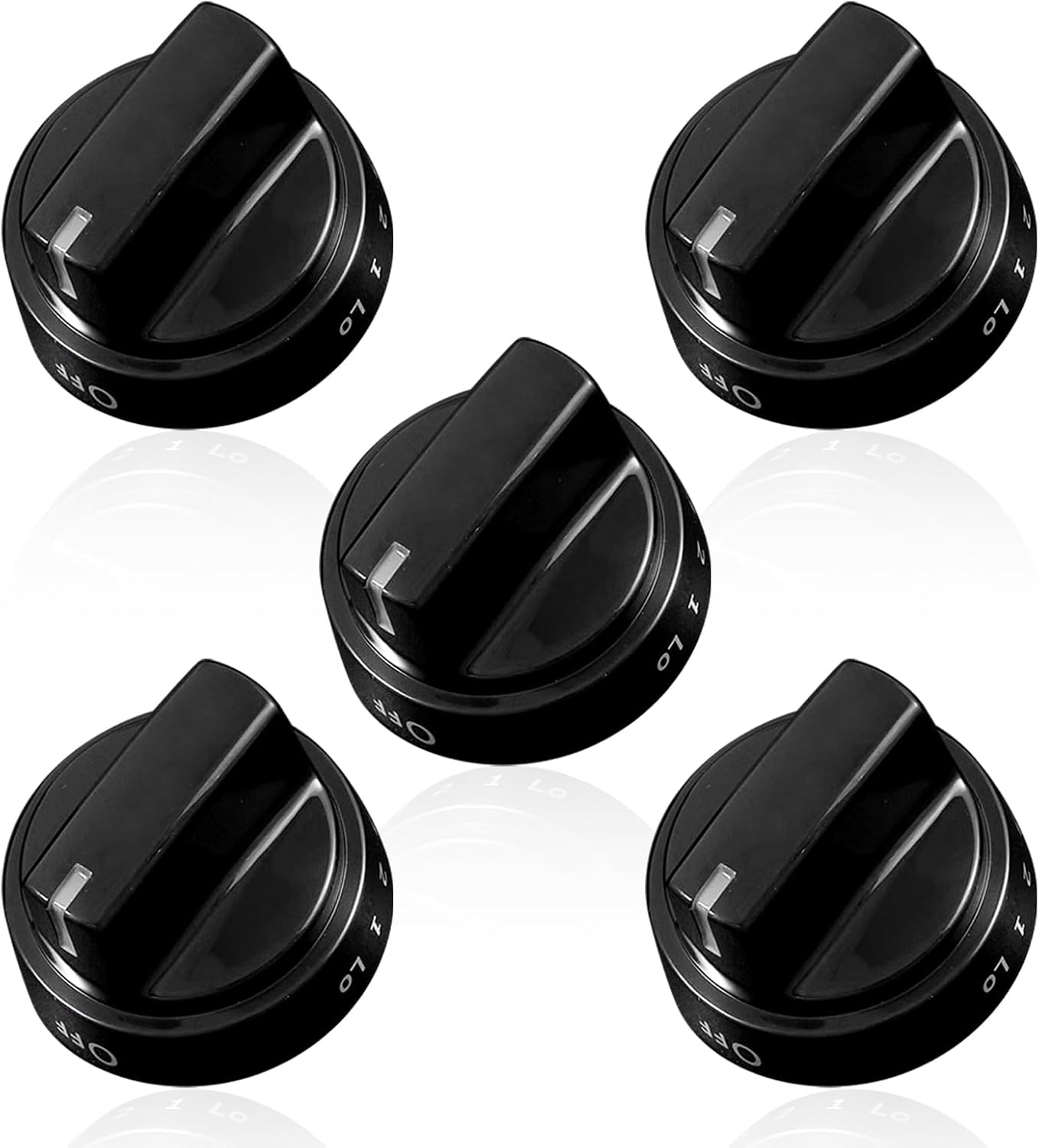 Allstare WB03X24759 Stove Knobs Replacement Parts for GE Stove Parts Cooktop Burner Control Knobs Plastic General Electric Gas Range Oven Knobs 5 Pcs