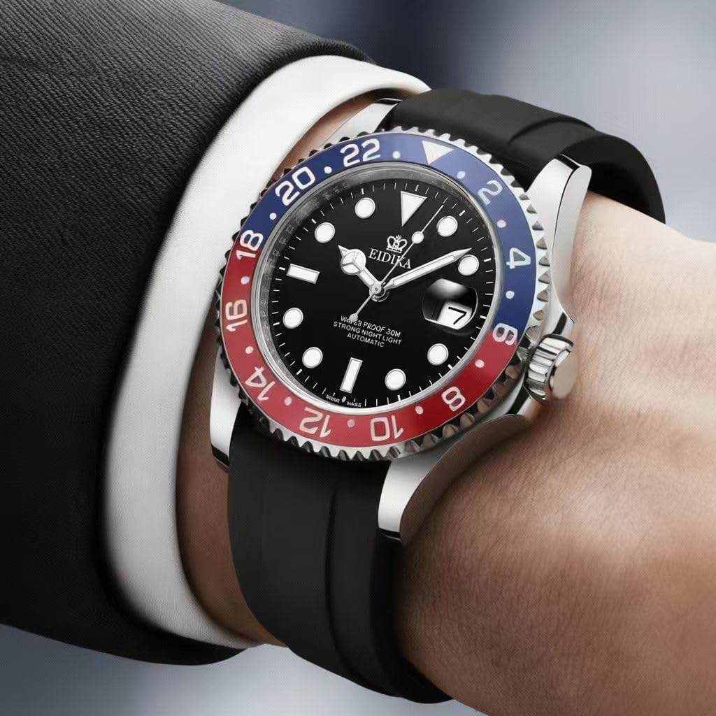 Men's Automatic Watch - Submarine Series - Date Calendar, Luminous Hands and Markers, Exhibition Caseback, Water-Resistant, Self-Winding, 43mm Case, Birthday,Christmas Gift