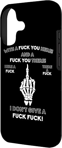 Vista 89 de Funda para iPhone 13 Pro Max Skeleton Middle Finger F You Pun Humor para adultos