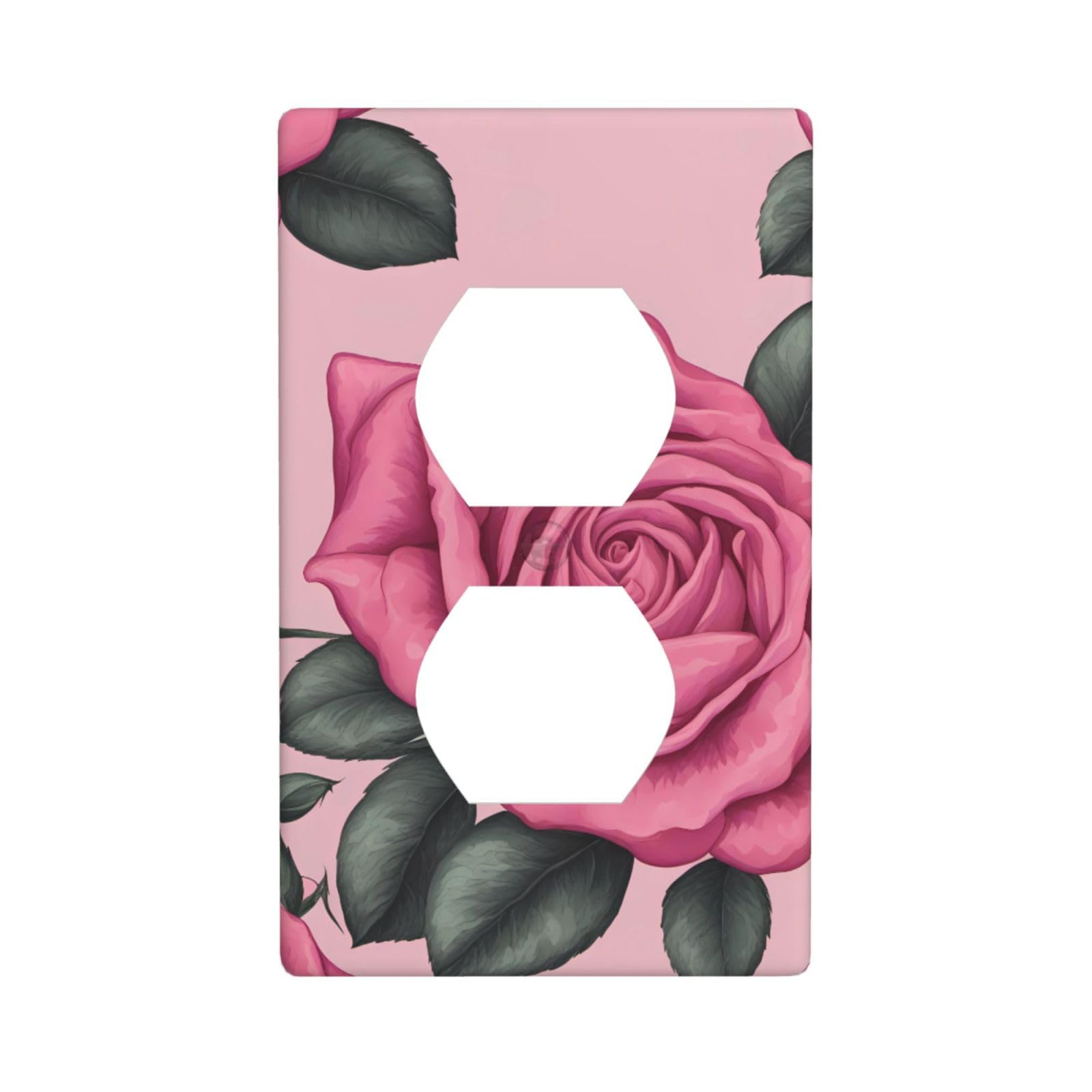 Bright Pink Roses Duplex Wall Panel Kit, 4.5 X 2.76 Inches, Electrical Outlet Plug Cover, Polycarbonate Thermoplastic.