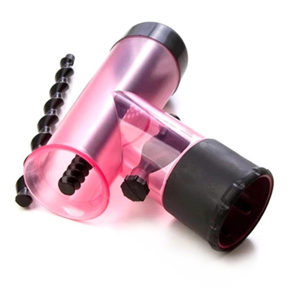 Magic Curl Hair Dryer Diffusers Wind Spin Detachable Roller Curler (Pink)