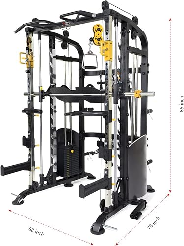 Miniatura 2 de Altas Strength M810 Smith Machine 1000 lbs Capacidad 2000 lbs Cables Luz Comercial Hogar Gimnasio Entrenamiento de Fuerza Jaulas de Potencia para