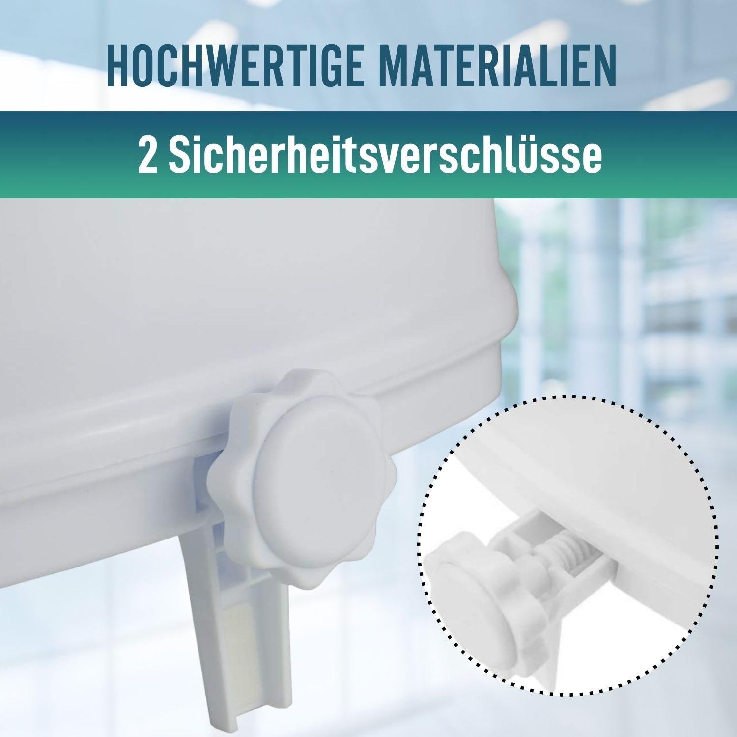 OrtoPrime WC Aufsatz 15 cm mit Deckel Toilettensitzerhöhung Universal für Senioren – Erhöhter Toilettensitz Orthopädisch – Sitzerhöhung WC für Behinderte und Menschen mit eingeschränkter