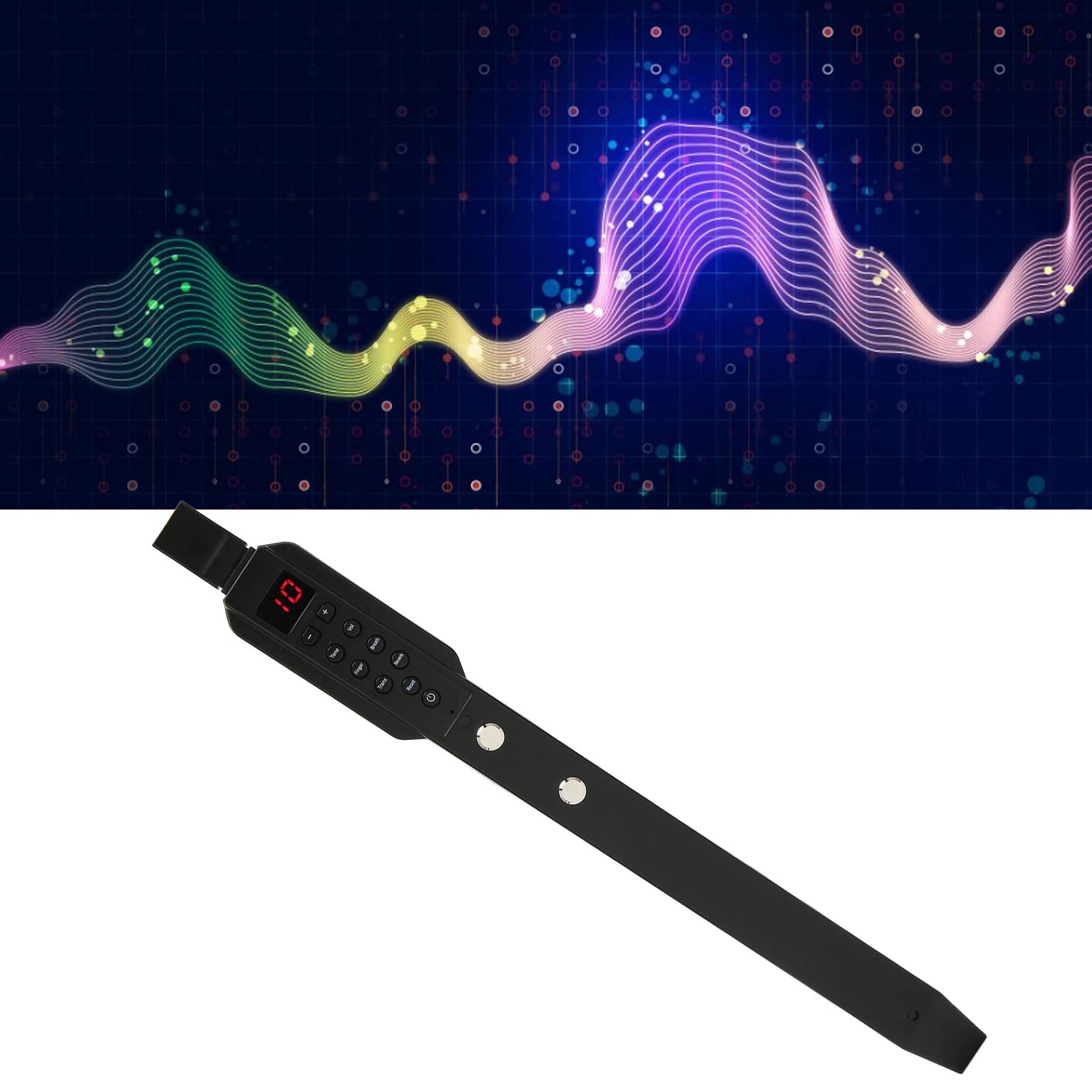 Fockety Instrument à Vent Numérique, Mini Instrument à Vent électronique Professionnel Construit en 10 Sons D'instruments de Musique Instrument de Saxophone MIDI avec Batterie Rechargeable