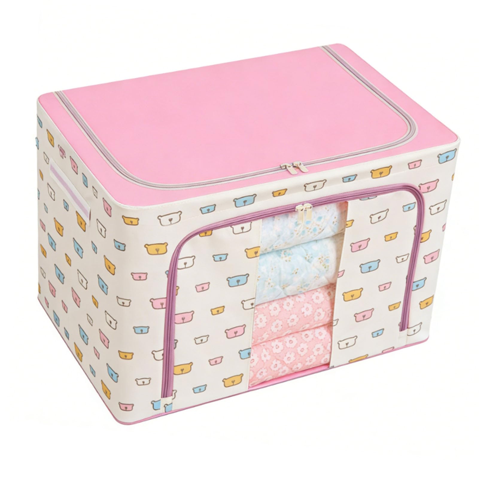 Ejoyous Contenitore Portaoggetti Pieghevole per Abiti, Scatola Organizer per Armadio in Tessuto con Coperchio, Contenitore Lavabile 50x40x33 Cm, per Camera da Letto, Armadio, Scaffale, Guardaroba,