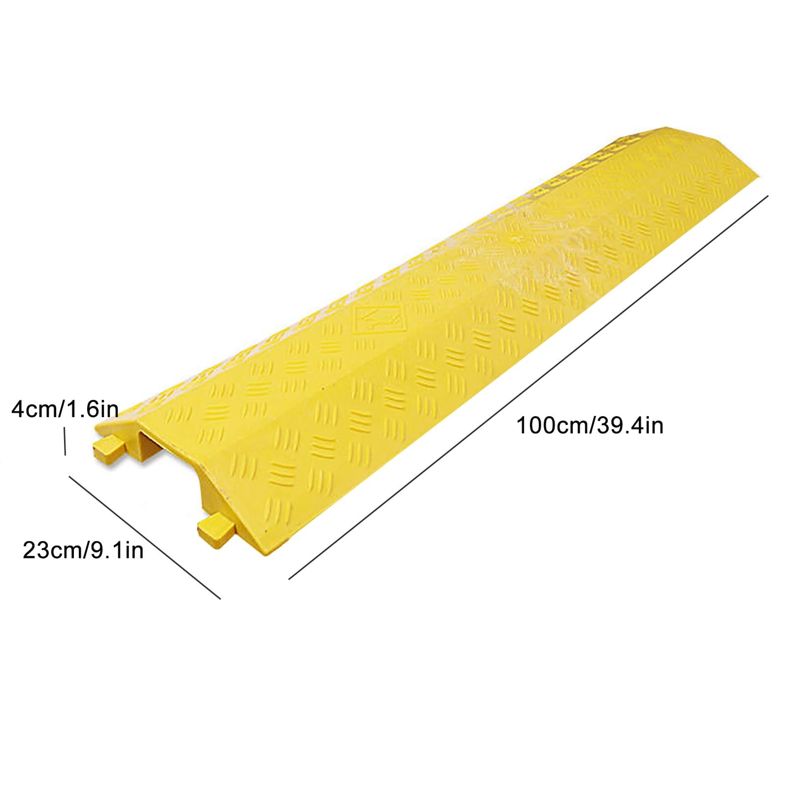 Robuste Kabelschutz-Rampenabdeckung, Kabelkanal Boden, Bodenkabelabdeckung, Kabelschutz, Kabelverdecker für Den Innen- Und Außenbereich, PVC-Überkabelrampen-Kabelschutz ( Color : 3-Yellow-1 Channel )