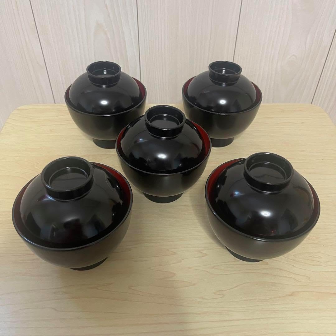 本場秋田よりお届けします伝統工芸 川連漆器 椀5客 曰本