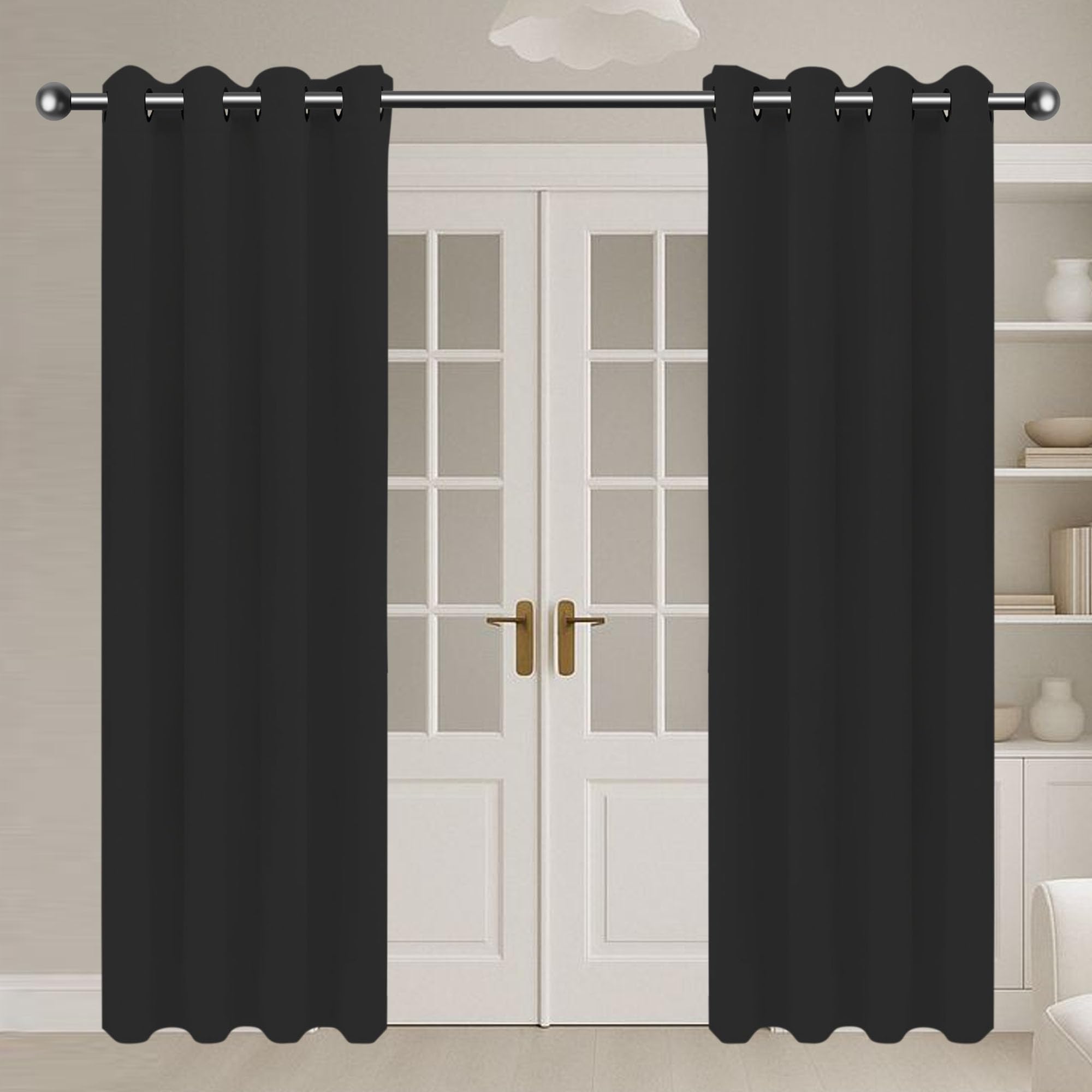 Rideau occultant avec oeillets 320 x 230 cm isolation lumiere beige