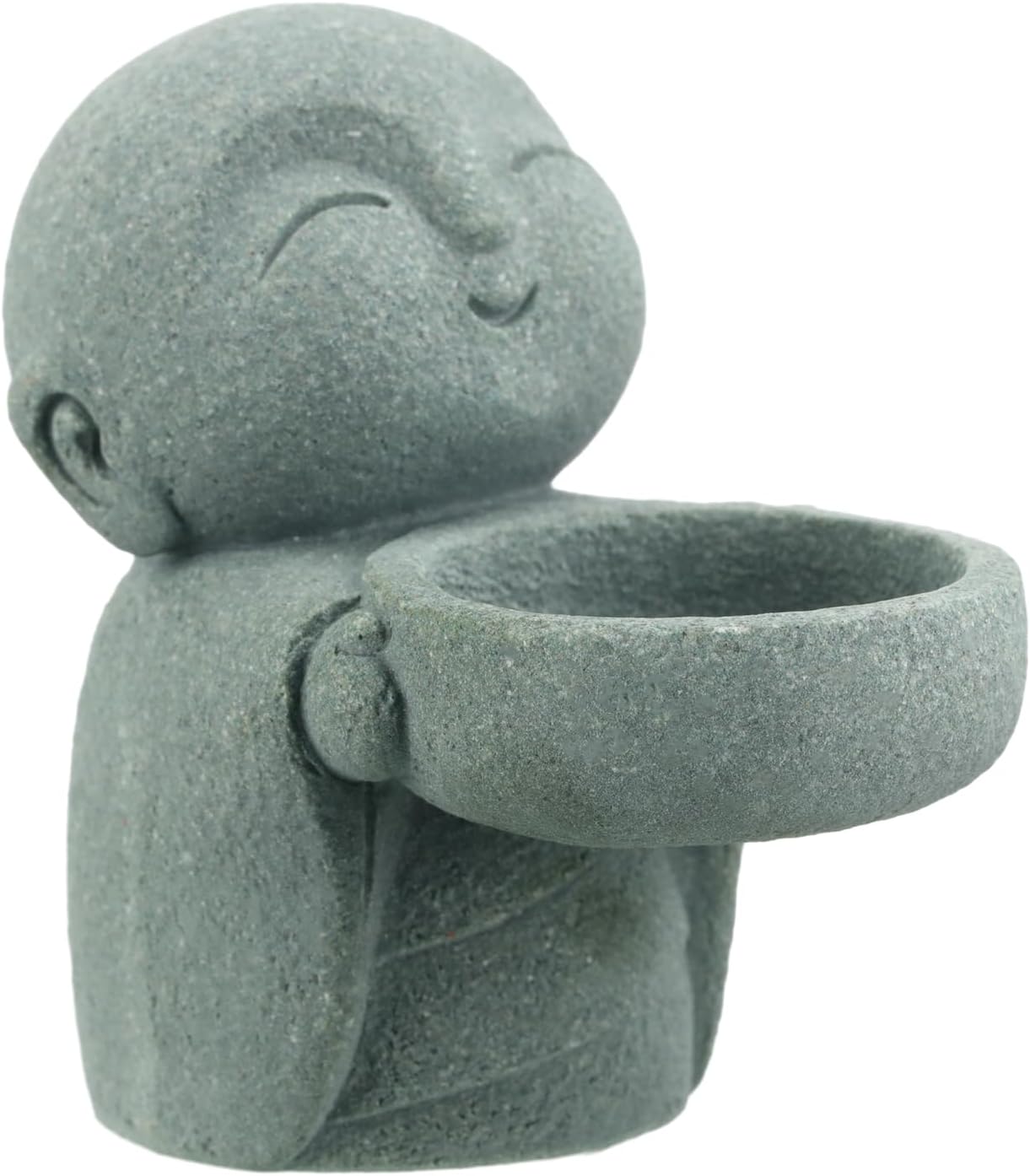 Landical Buddha Sandstone Statues, Zen Monk Praying Statue Sculptures Ornament for Wealth Good Luck Feng Shui Decor Home Office Car Decoration(Jizo Monk)