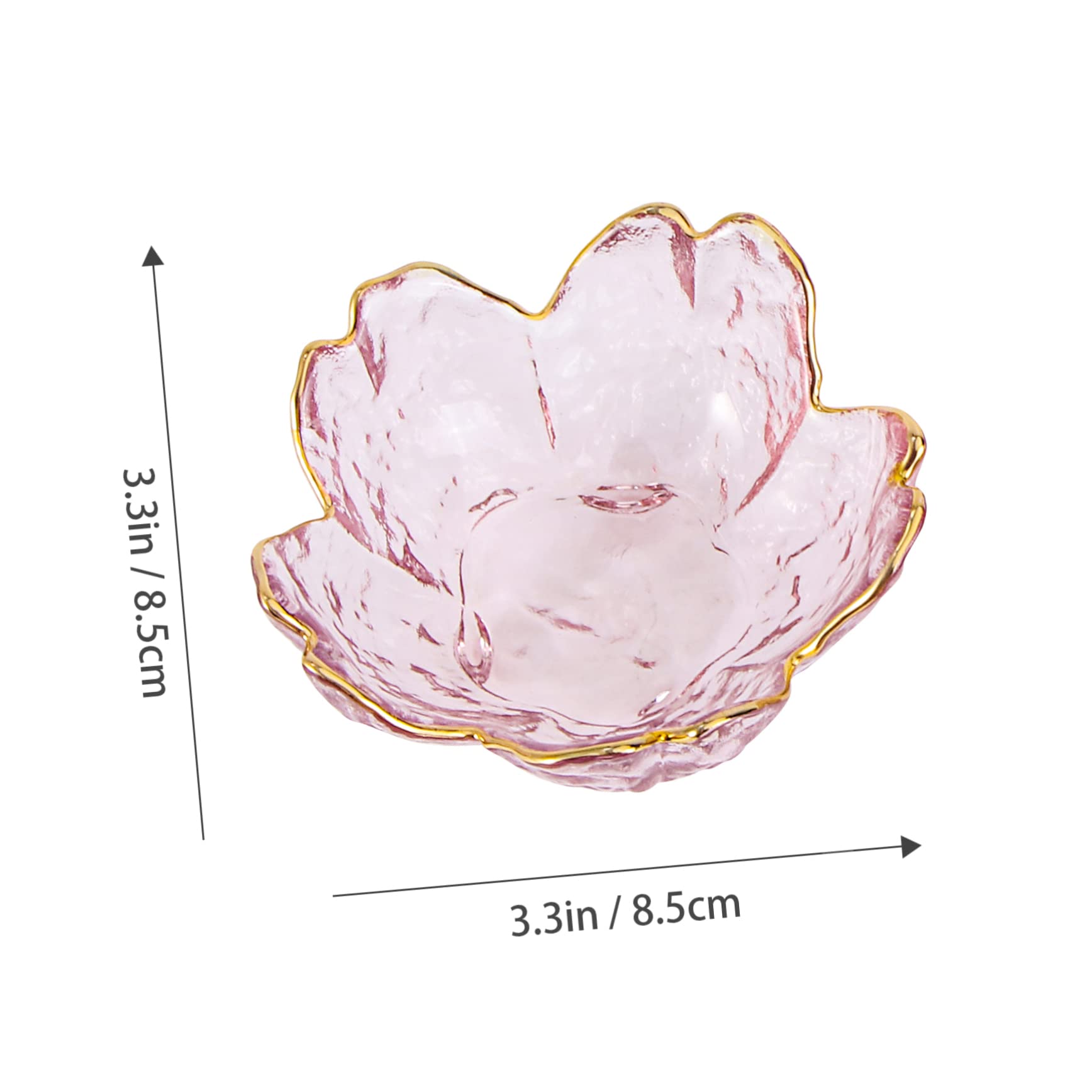 COLLBATH 2pcs Glass Cherry Blossom Dish Soy Dipping Bowl Jewelry Dish Tray Mini Snacks Ketchup Saucer Japan Snacks Shaped Sauce Dishes Appetizer Plates Guinea Pig Cage Food Violet