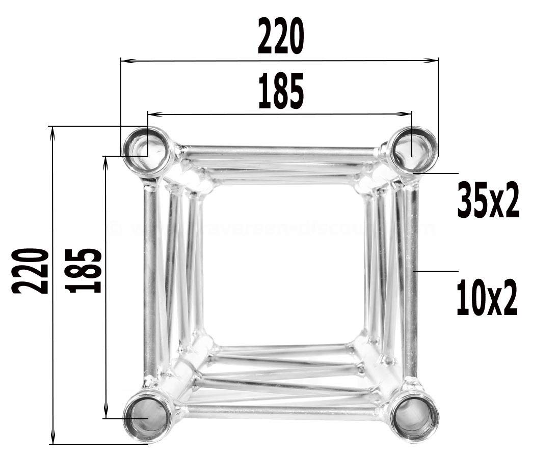 Alu System Trussing AST, Traverse 4 Punkt, Deco Truss T220-4, Länge 250cm - Alu Traversen Aluminium Truss Alu System Trussing AST Traverse