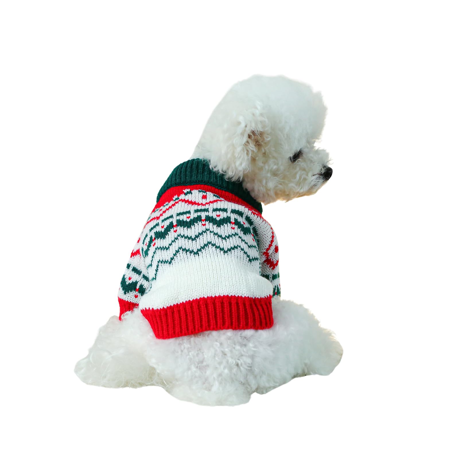 MeiAOBest Pet Knit Sweater,Small Dog Christmas Knitwear Jumper Sweater Cold Weather Cat/Dog Pullover Coat,Cute Pet Dress Up Clothing for Puppy Small Medium Dog_L(Christmas)