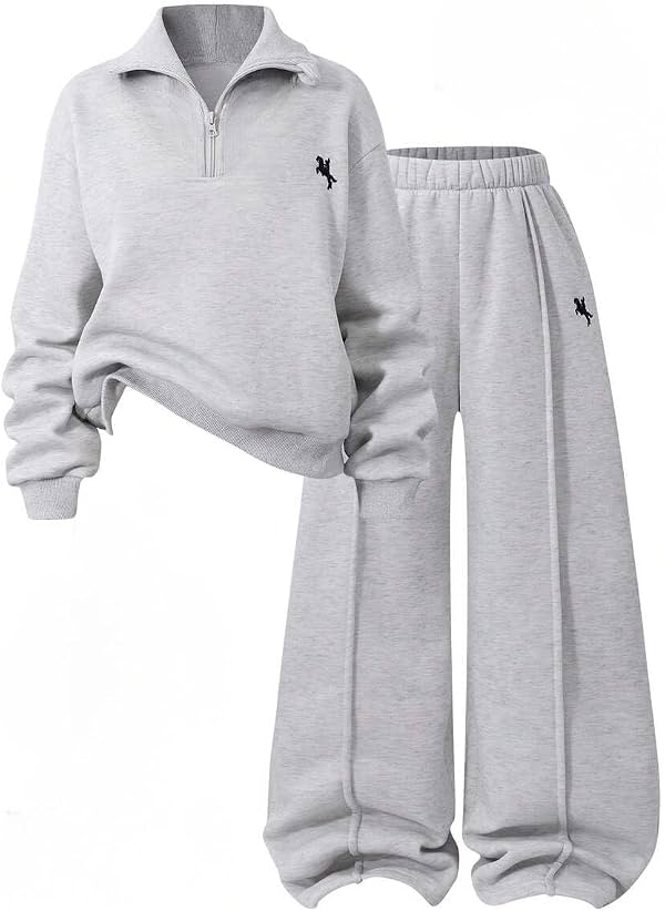 Conjunto de 2 piezas para niña, sudadera casual con cuello redondo y estampado de letras, pantalones largos, otoño, para 7-14T