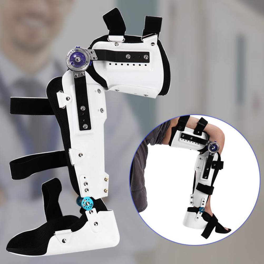 Rodillera fija ajustable para la articulación de la rodilla, rodillera postoperatoria con bisagras, ortesis transpirable para muslo, rodilla, tobillo, soporte para pie, soporte de compresión para pr