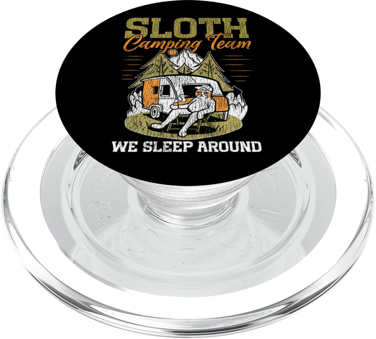 Motorhome Camping Retro Caravan Rv Trailer Sloth Camping PopSockets PopGrip for MagSafe