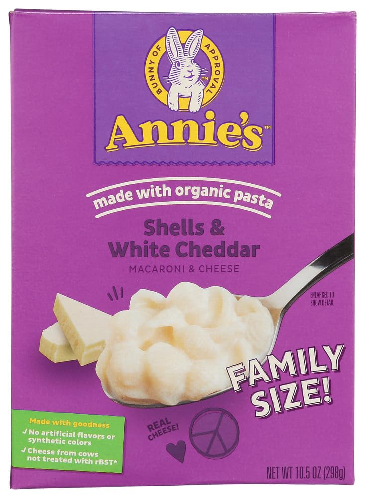 Annie's Homegrown Macaroni & Cheese - Family Size Shells & White Cheddar - 10.5 oz