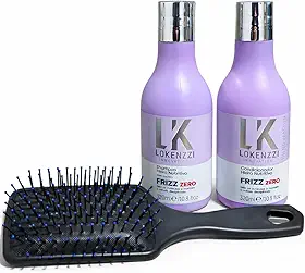 Kit Shampoo Antifrizz LK+ Condicionador Antifrizz, Frizz Zero + Escova Almofada– Para Cabelos com Frizz, Secos, Com Progressiva ou Luzes