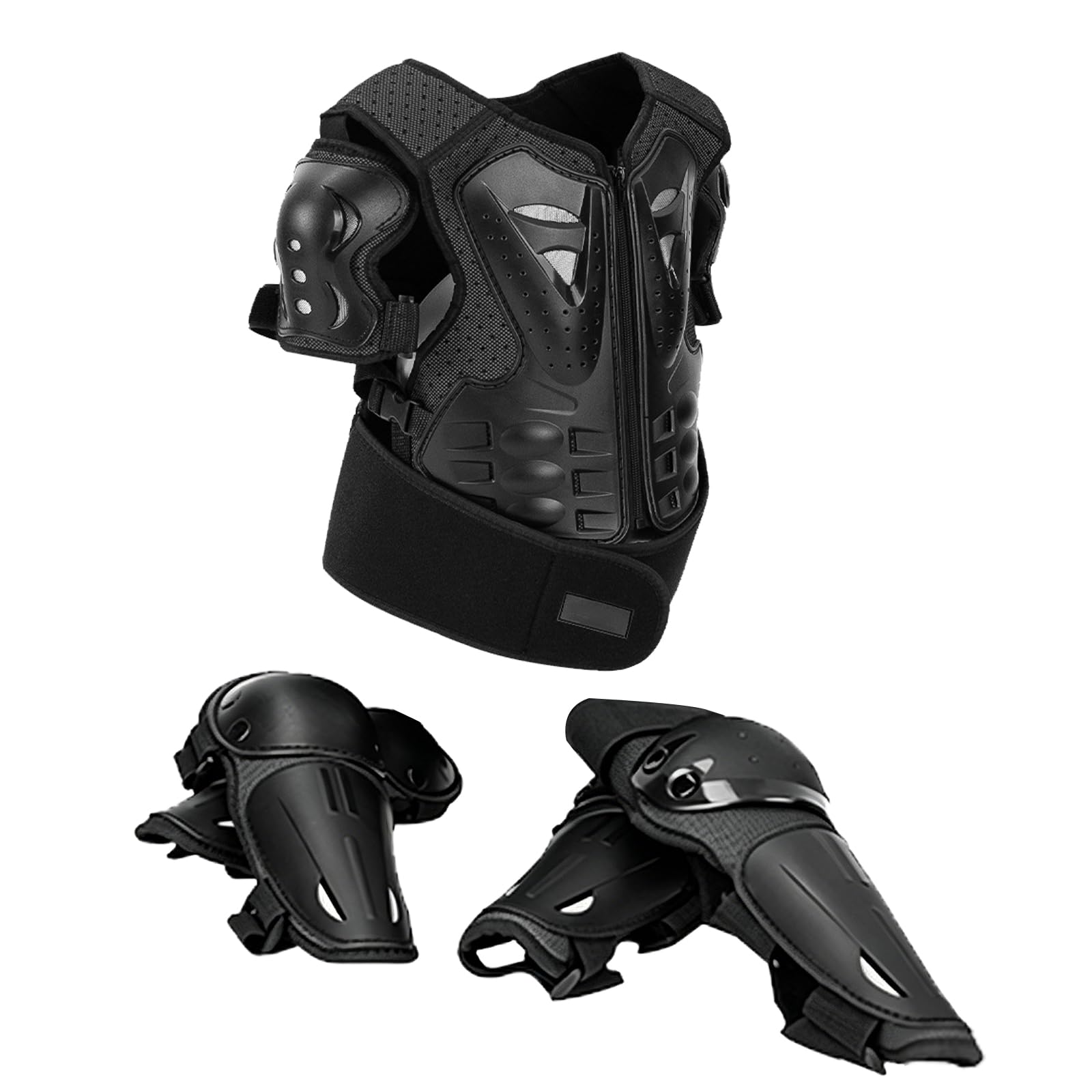 Mountainbike-Panzerset Ganzkörper-Schutzausrüstung für Offroad-Motorrad Dirt Bike Fahrrad Skateboard Scooter schwarz atmungsaktiv flexibel