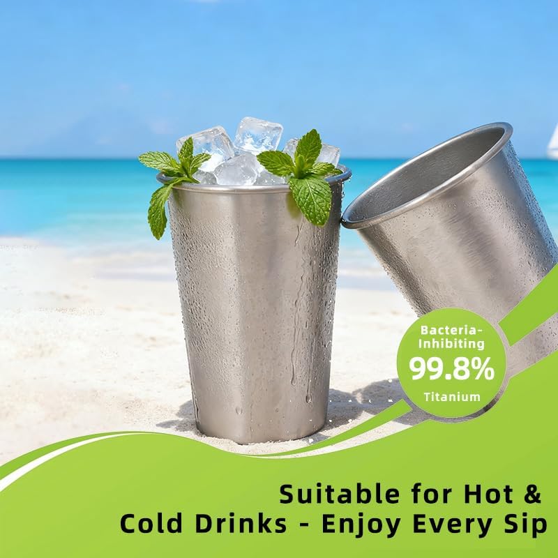 4Pack Stainless Steel Pint Cups,Stainless Steel Cup,Pint Cup Tumbler, water Tumbler,Stackable,Reusable (true colors) - Image 4