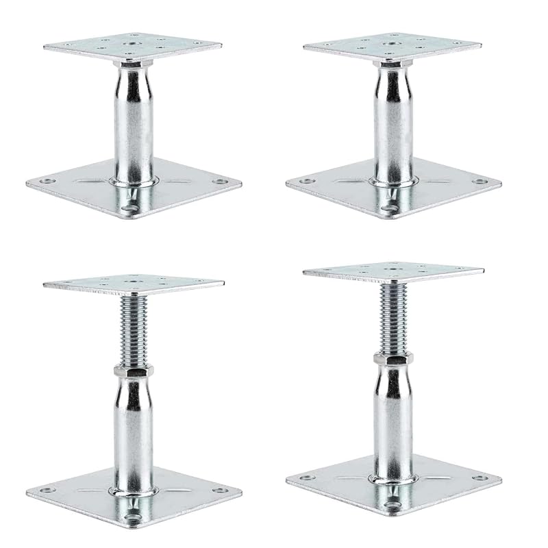 Kit com 4 Macacos de Apoio Ajustáveis YEUQWJ para RV, Piso, Deck e Vigas, Regulagem de 8,9 a 15,2 cm, ZJ-9CM