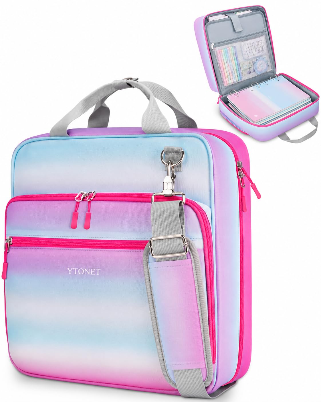 Ytonet Zipper Binder with 15.6 Inch Laptop Compartment