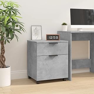 Mobile File Cabinets, Wood Filing Cabinet Mobile A4 Letter Size File Organization Unit Printer Stand for Home and Office - Office Cupboard with Wheels Concrete Grey 45x38x54 cm Engineered Wood