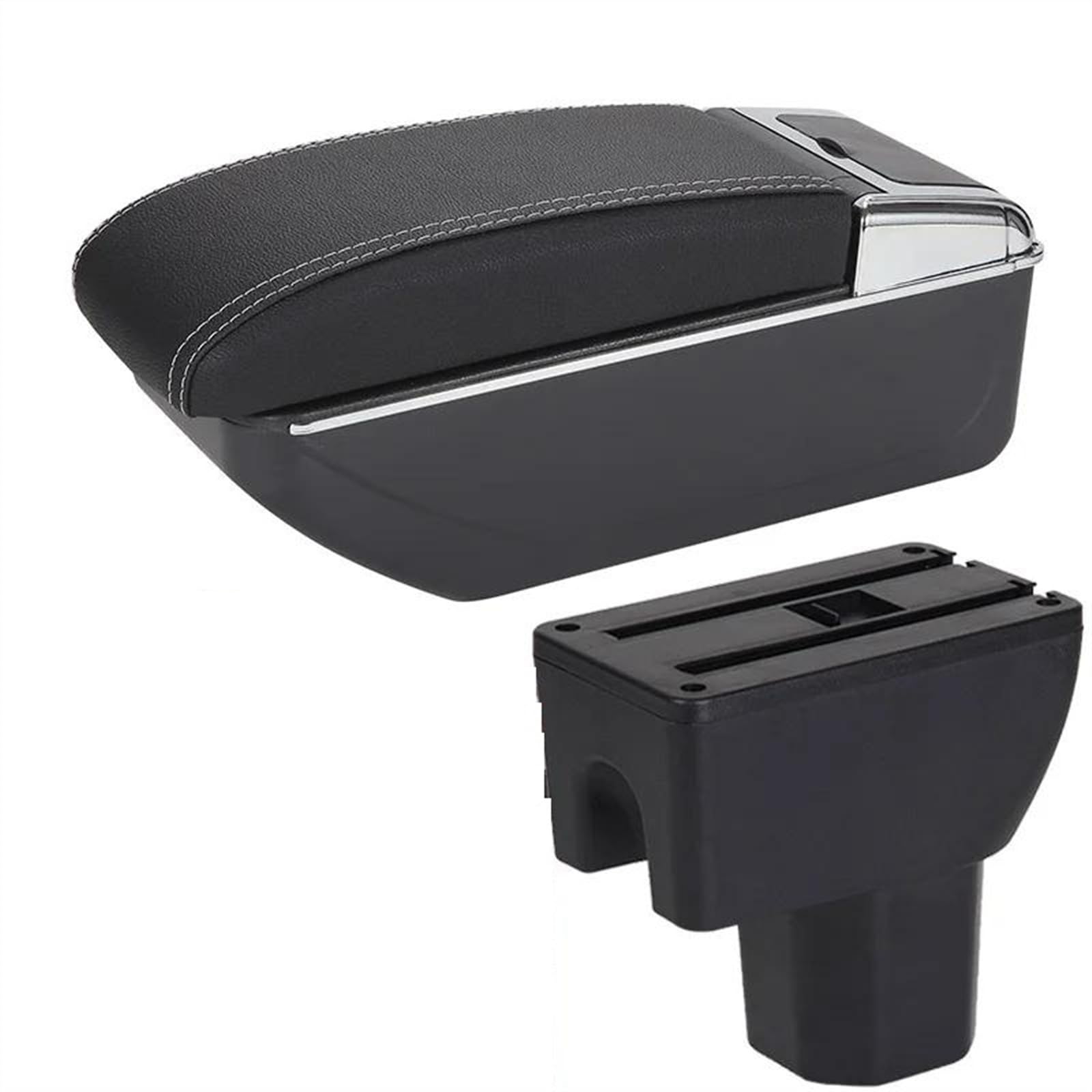 NMJLQW Storage Rack Car Center Console Storage Box Multifunctional Armrest Storage Box Interior Accessories For IGNIS(C3 Black white NOUSB)