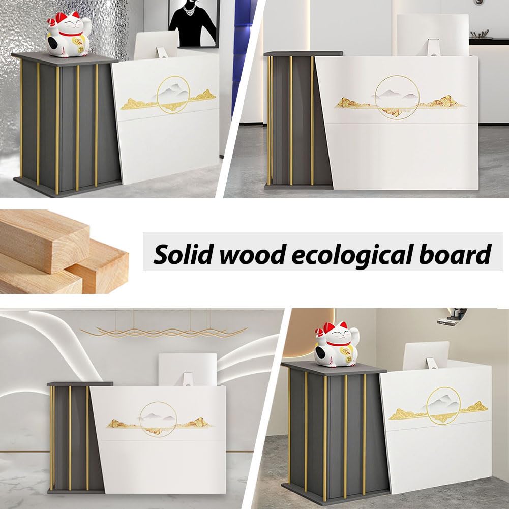 Adatto per ufficio parrucchiere, reception, sala ricevimenti, estetica moderna, bancone transazioni moderno, semplice banco cassa nell'atrio, adatto per bar, negozi, ho(Size:140x40x90cm,Color:pattern)