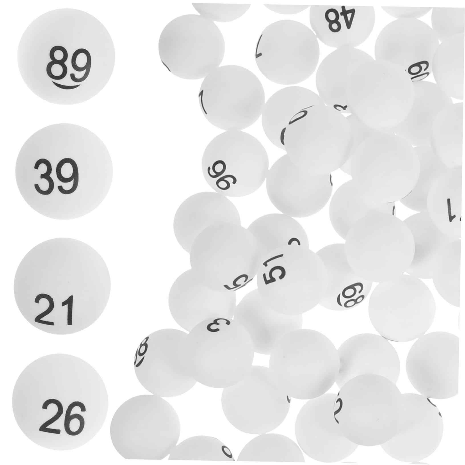 Toyvian 100 Pcs PP Table Tennis Balls for Game Party Decoration White Printed Pong Balls for Raffles Arts Entertainment and
