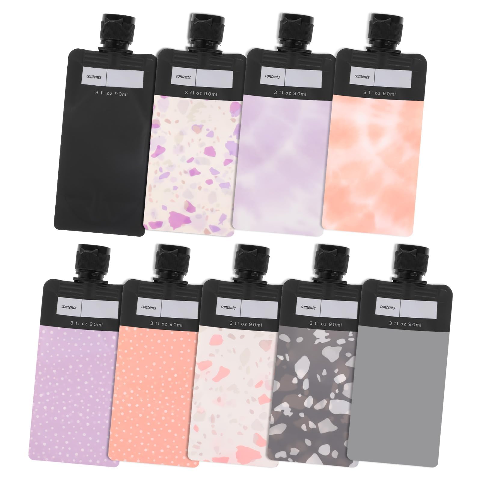 9 Pack Travel Pouches for Liquids TSA Approved Travel Pouches for Toiletries Liquid oz Leak Proof Empty Squeeze Pouch Portable Refillable Travels Size