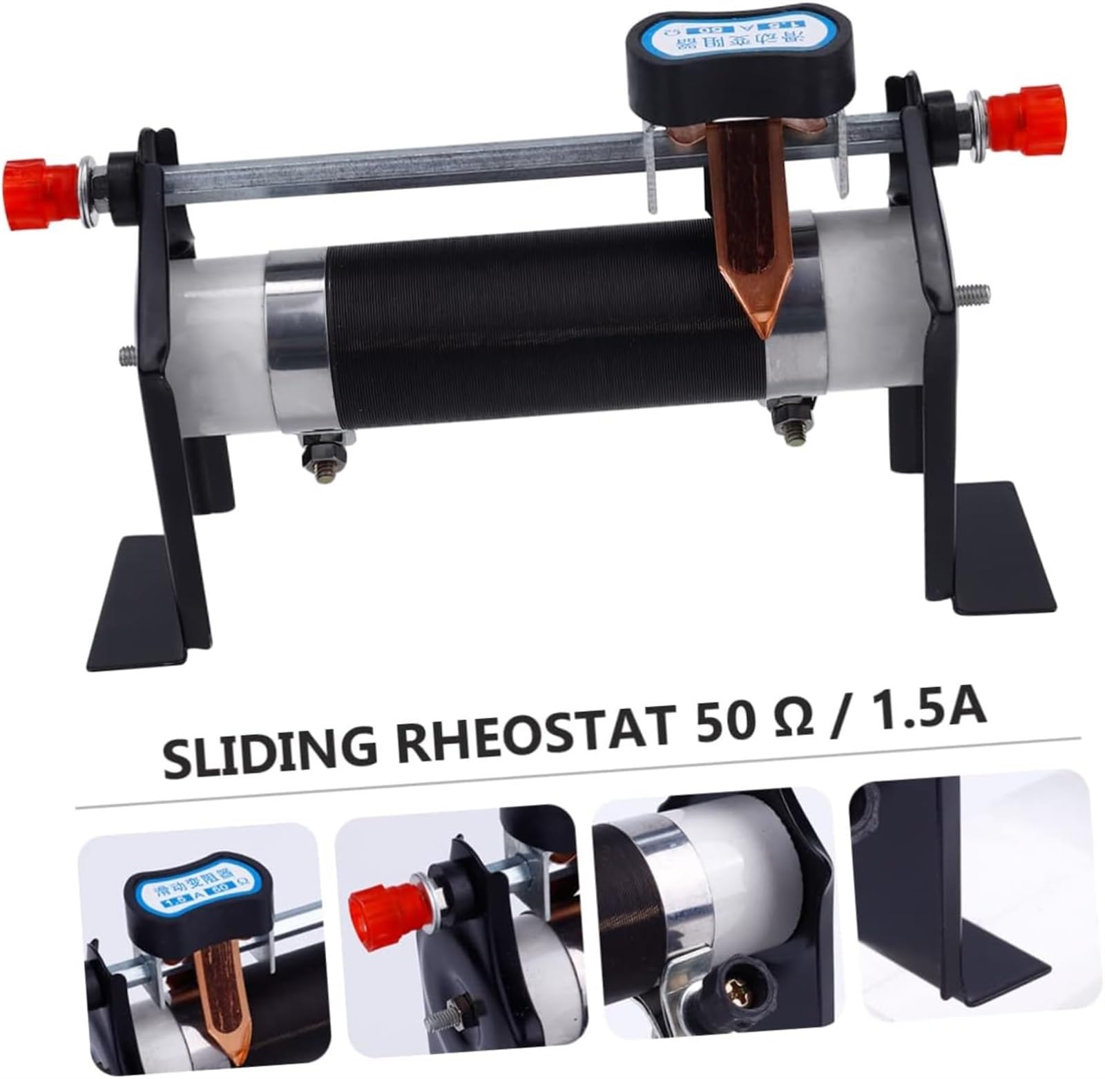 Reostat przesuwny 50Ω fizyczny elektryczny instrument eksperymentalny przesuwny reostat elektronarzędzia tester elektryczne encendedores elektryka eksperymenty fizyczne sprzęt silnik