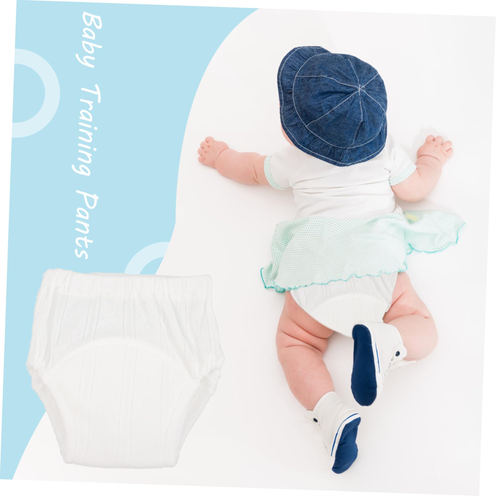 Pantalones de Entrenamiento para Bebés de Algodón Blanco, Absorbentes y Transpirables, Pack de 5 Piezas 9-11 Kg, Ideales para Aprendizaje de Baño