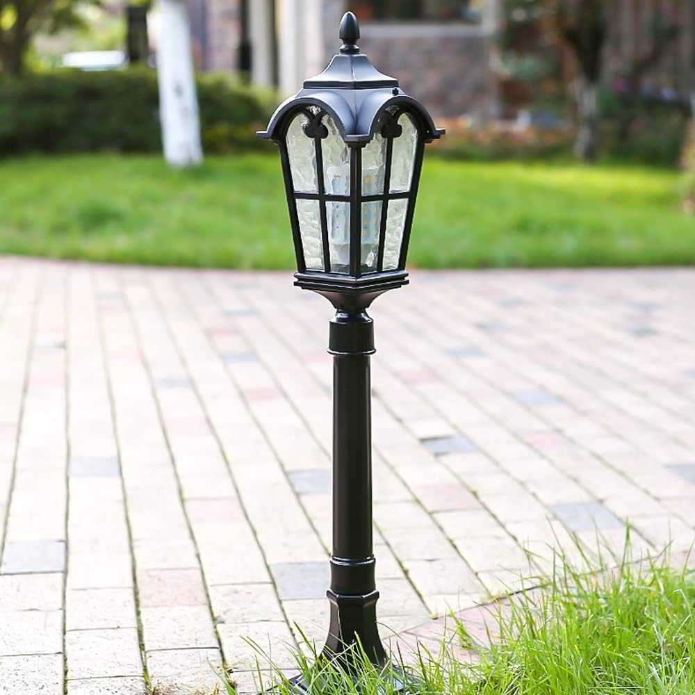ZR98US Outdoor Courtyard Lawn 1-Light Glass Shade Path Lights Water Waterproof Yard Lamps Exterior Floor Mount Chandelier
