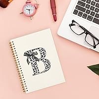 Vista 104 de Bnwepo Initial Leopard Letter T Notebook Journal, Preppy Bow Monogrammed Monogram Gifts for Women, Monogram Notebook Journal, Personalized Notebook