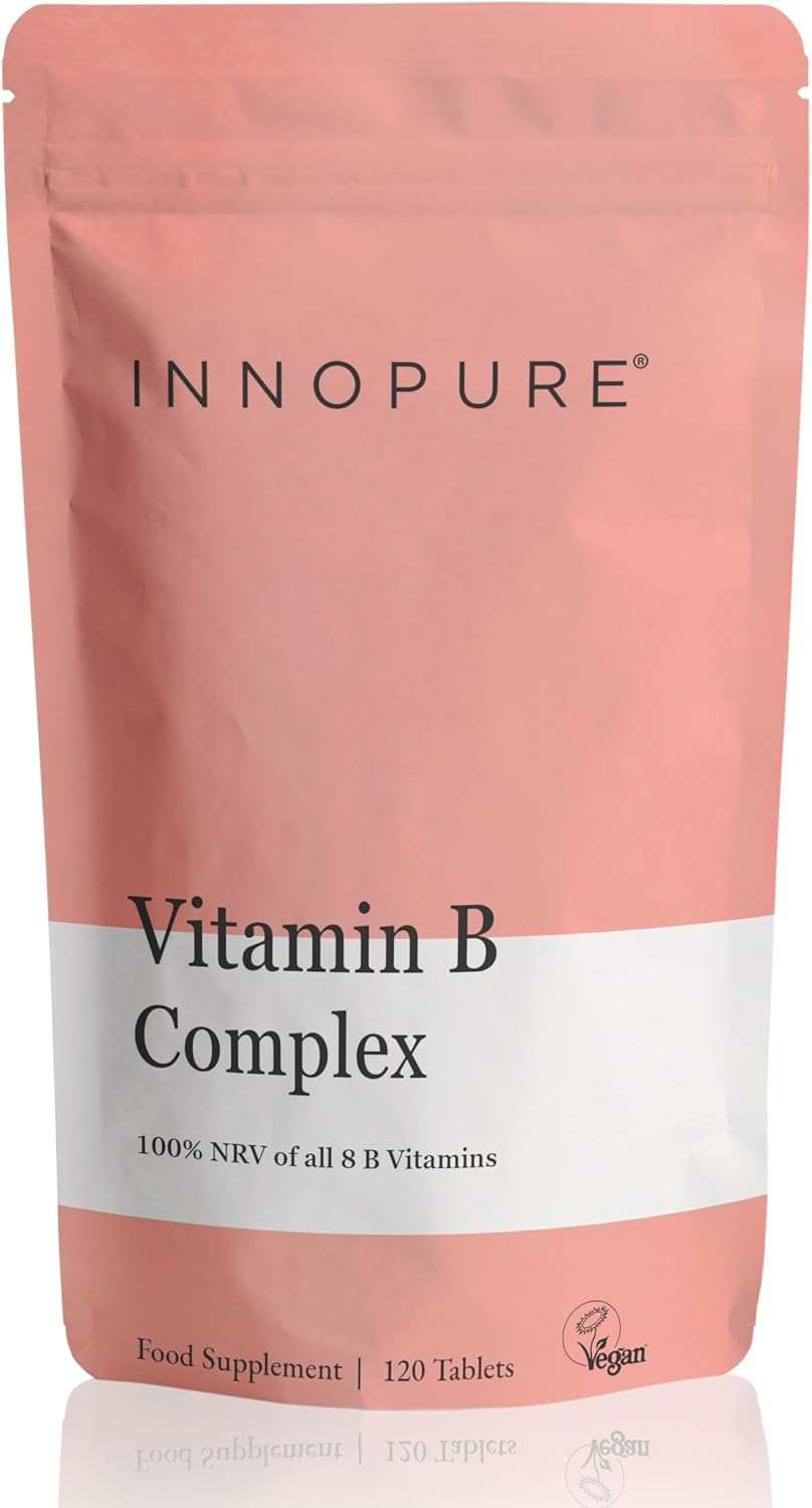 INNOPURE Vitamin B Complex,120 Vitamin B Tablets – 100% NRV All 8 B Vitamins B1, B2, B3, B5, B6, B12, B6 & B9, One Daily Easy to Swallow Tablet, UK Made