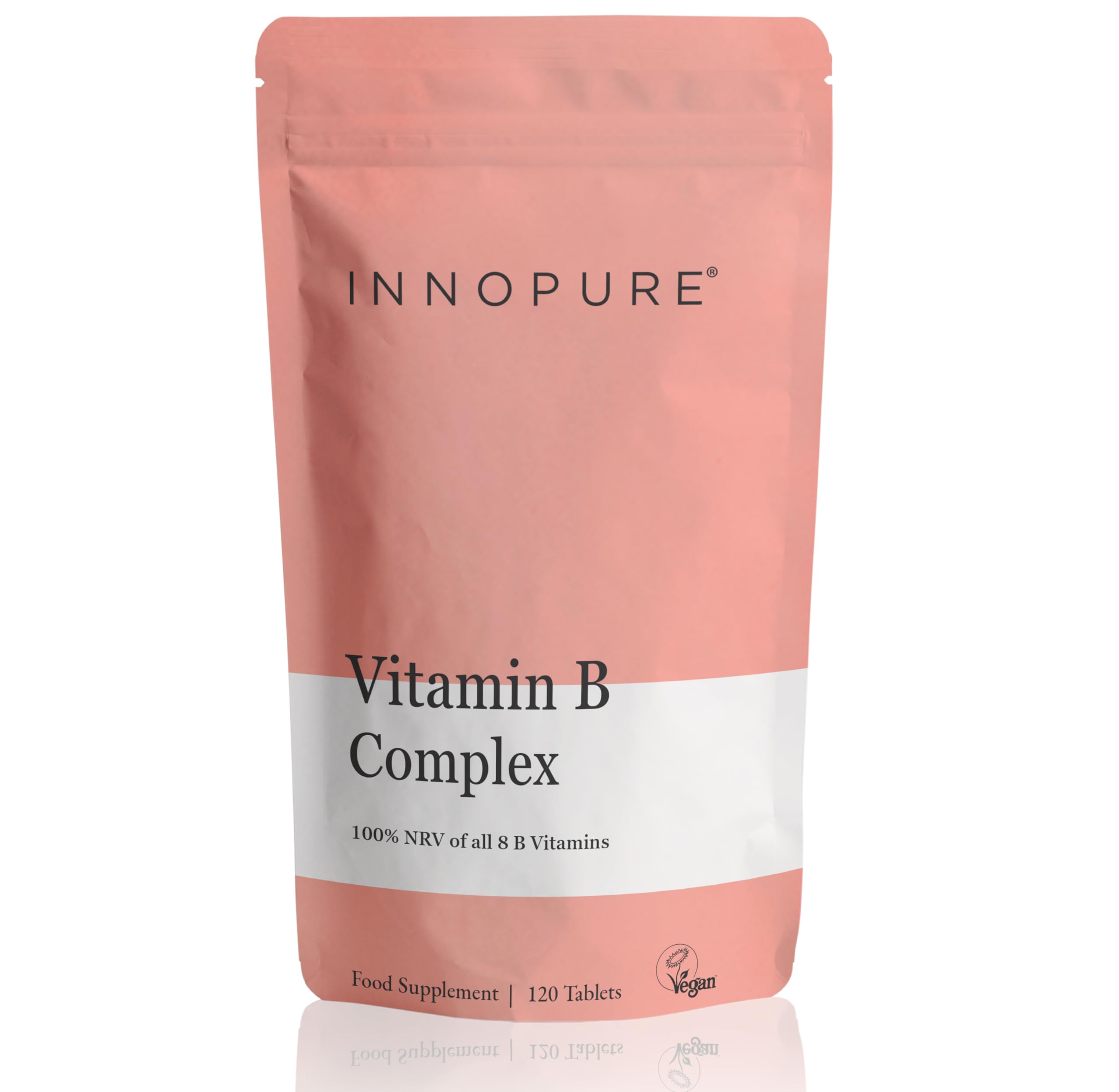 Vitamin B Complex,120 Vitamin B Tablets - 100% NRV All 8 B Vitamins B1, B2, B3, B5, B6, B12, B6 & B9, One Daily Easy to Swallow Tablet, UK Made