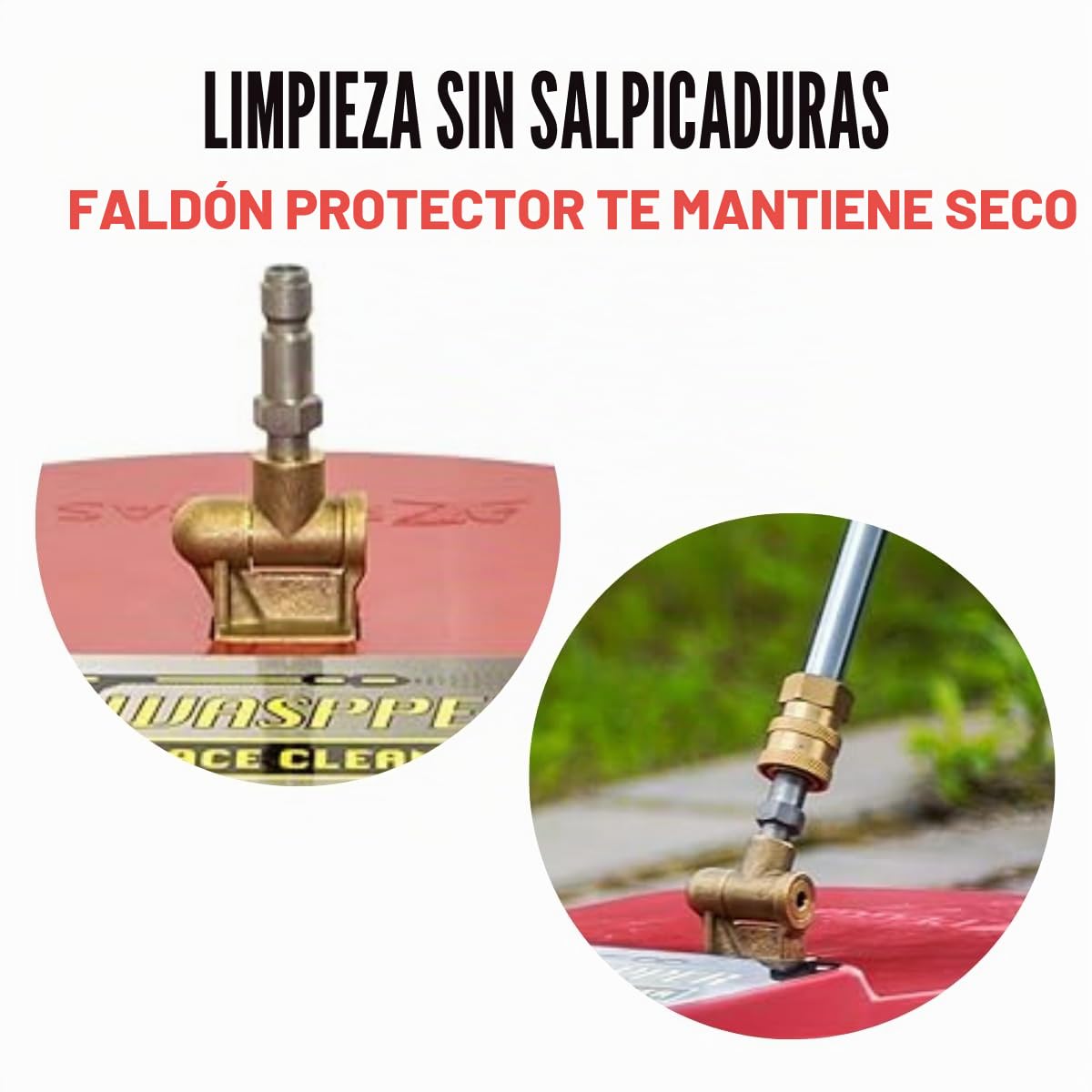 ✦ Limpiador de Superficies a presión ✦ 3300 PSI Estropajo con Dos boquillas giratorias, Conector de Acoplamiento rápido de ¼, Adecuada para Superficies Verticales y horizontales (SB000-PSC02)