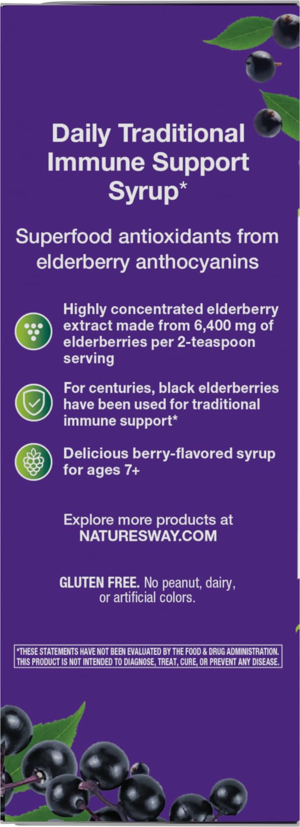 Nature's Way Sambucus Traditional Elderberry Immune Support* Syrup, 8 fl oz — Amazon image 11